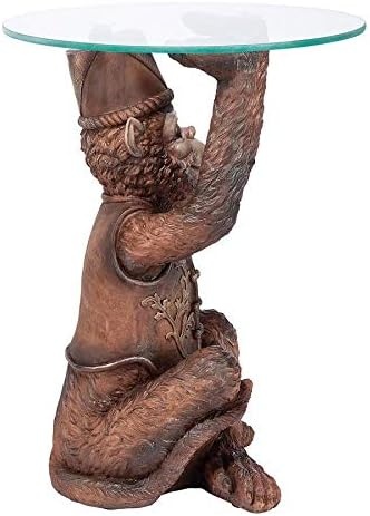 image:imageDesign Toscano Exotic Decor Moroccan Monkey Business Glass Topped Side Table 21 Inch Full Color