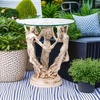 image:imageDesign Toscano Greek Muses Classic GlassTopped Side Table 18 Inch Wide 18 Inch Deep 20 Inch Tall Cast Stone Resin Antique Stone FinishThe Greek Muses
