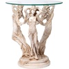 image:imageDesign Toscano Greek Muses Classic GlassTopped Side Table 18 Inch Wide 18 Inch Deep 20 Inch Tall Cast Stone Resin Antique Stone FinishThe Greek Muses