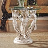 image:imageDesign Toscano Greek Muses Classic GlassTopped Side Table 18 Inch Wide 18 Inch Deep 20 Inch Tall Cast Stone Resin Antique Stone FinishThe Greek Muses