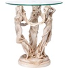 image:imageDesign Toscano Greek Muses Classic GlassTopped Side Table 18 Inch Wide 18 Inch Deep 20 Inch Tall Cast Stone Resin Antique Stone FinishThe Greek Muses