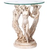 image:imageDesign Toscano Greek Muses Classic GlassTopped Side Table 18 Inch Wide 18 Inch Deep 20 Inch Tall Cast Stone Resin Antique Stone FinishThe Greek Muses