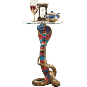 image:imageDesign Toscano Cl5057 Renenutet Egyptian Cobra Snake Diety Side End Table 16 Inches Wide 24 Inches Tall Handcast Polyresin Full Color Paint