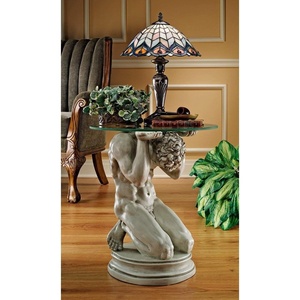 image:imageDesign Toscano Neoclassical Male Occasional End TableTwo Tone Black amp Gold