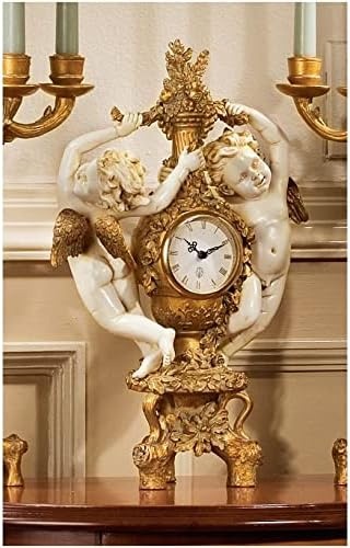 image:imageDesign Toscano Cherubs Harvest Mantel Clock Vintage Home Decor 16 Inches Tall Cast Stone Resin Faux Gold amp Ivory FinishClock