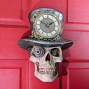 image:imageDesign Toscano Steampunk MAD Hatter Skull Clock