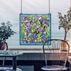 image:imageDesign Toscano Glasgow Basket TiffanyStyle Stained Glass WindowHandcut Stained Glass  Purple  Green  Blue