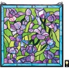 image:imageDesign Toscano Glasgow Basket TiffanyStyle Stained Glass WindowHandcut Stained Glass  Purple  Green  Blue