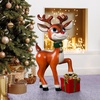 image:imageDesign Toscano Belle Santas RedNosed Christmas Reindeer Statue