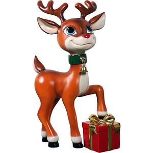 image:imageDesign Toscano Belle Santas RedNosed Christmas Reindeer Statue