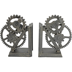 image:imageDesign Toscano Industrial Gear Sculptural Iron Bookends