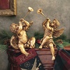 image:imageDesign Toscano JE930801 Trumpeting Angels of Peters Square Holiday Statue Ornaments Set of Two Boy amp Girl 7 inches Wide 13 inches Tall Handcast Polyresin Antique Gold FinishBoy  Girl