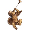 image:imageDesign Toscano JE930801 Trumpeting Angels of Peters Square Holiday Statue Ornaments Set of Two Boy amp Girl 7 inches Wide 13 inches Tall Handcast Polyresin Antique Gold FinishBoy