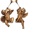 image:imageDesign Toscano JE930801 Trumpeting Angels of Peters Square Holiday Statue Ornaments Set of Two Boy amp Girl 7 inches Wide 13 inches Tall Handcast Polyresin Antique Gold FinishBoy  Girl