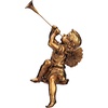 image:imageDesign Toscano JE930801 Trumpeting Angels of Peters Square Holiday Statue Ornaments Set of Two Boy amp Girl 7 inches Wide 13 inches Tall Handcast Polyresin Antique Gold FinishGirl