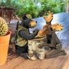 image:imageMoose and Black Bear in a Boat StatueFull Color Finish