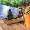 image:imageMoose and Black Bear in a Boat StatueFull Color Finish