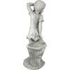 image:imageDesign Toscano Frances the Flower Girl Outdoor Garden Statue with Planter 21 Inch Tall Cast Stone Resin Antique Stone Finish