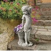 image:imageDesign Toscano Frances the Flower Girl Outdoor Garden Statue with Planter 21 Inch Tall Cast Stone Resin Antique Stone Finish