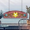 image:imageDesign Toscano Lady Astor DemiLune Stained Glass Window Hanging Panel 32 Inch Amethyst Moon 050 x 3350Ambrosia Wine
