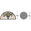 image:imageDesign Toscano Lady Astor DemiLune Stained Glass Window Hanging Panel 32 Inch Amethyst Moon 050 x 3350Rainbow Blooms