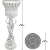 image:imageDesign Toscano Les Filles Joyeuses Dancing Maidens Pedestal Column Plant Stand with Urn 36 Inch Tall Cast Stone Resin Antique Stone Finish