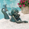 image:imageDesign Toscano Meara the Mermaid Swimmer IndoorOutdoor Garden Statue for Patio Pool or Lawn 16 Inches Wide 7 Inches Deep 7 Inches High Handcast Polyresin Green Verdigris Finish