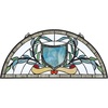 image:imageDesign Toscano Lady Astor DemiLune Stained Glass Window Hanging Panel 32 Inch Amethyst Moon 050 x 3350Heraldic Blue