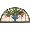image:imageDesign Toscano Lady Astor DemiLune Stained Glass Window Hanging Panel 32 Inch Amethyst Moon 050 x 3350Rainbow Blooms