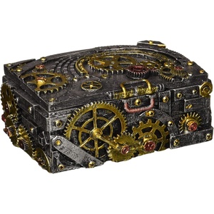 image:imageDesign Toscano Steampunk Cog and Turbine Gearbox Single Pewter Twin