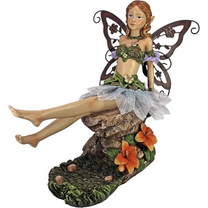 image:imageDesign Toscano QS232882 Radiant Rose Fairy Dangling Statue with Display Stand 9 Inch Polyresin Full ColorTeasing Tessa
