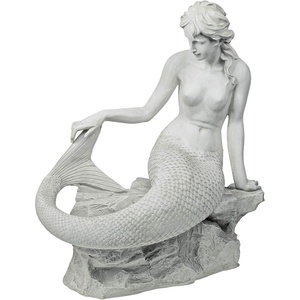 image:imageDesign Toscano Daydreaming Mermaid of Langeline Cove Coastal Decor Garden Statue 35 Inch Polyresin Antique StoneDaydreaming