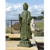 image:imageDesign Toscano Meditative Asian Decor Grand Temple IndoorOutdoor Garden Statue Large 40 inches tall Cast Stone Resin Dark Stone FinishEnlightened Buddha