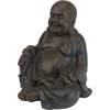 image:imageDesign Toscano Meditative Asian Decor Grand Temple IndoorOutdoor Garden Statue Large 40 inches tall Cast Stone Resin Dark Stone FinishMedium Laughing Buddha Happy Hotei