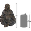image:imageDesign Toscano Meditative Asian Decor Grand Temple IndoorOutdoor Garden Statue Large 40 inches tall Cast Stone Resin Dark Stone FinishMedium Laughing Buddha Happy Hotei