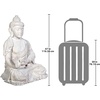 image:imageDesign Toscano Meditative Asian Decor Grand Temple IndoorOutdoor Garden Statue Large 40 inches tall Cast Stone Resin Dark Stone FinishTraditional Buddha