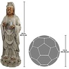 image:imageDesign Toscano Standing GuanYin Patroness Compassion Lotus Asian Decor IndoorOutdoor Garden Statue 25 inch Cast Stone Resin Faux Stone amp Metallic