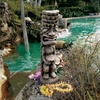 image:imageDesign Toscano Tiki of the Luau Totem Pole Tropical Decor IndoorOutdoor Garden Statue 23 inches tall Cast Stone Resin Woodtone FinishThe Luau